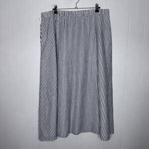 Talbots Women’s Candy Stripe Linen Cotton Midi Skirt Size XL NWT No Belt